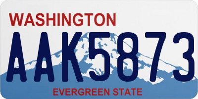 WA license plate AAK5873