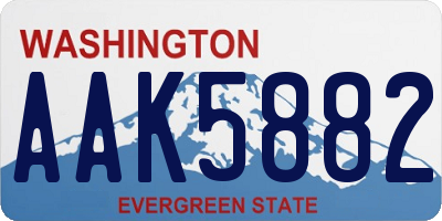 WA license plate AAK5882