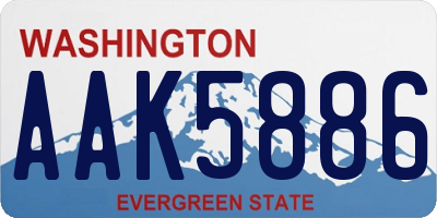 WA license plate AAK5886