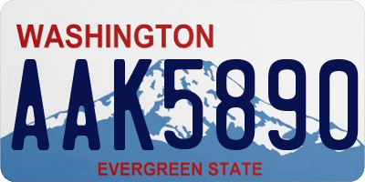 WA license plate AAK5890
