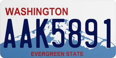 WA license plate AAK5891