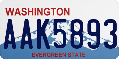 WA license plate AAK5893