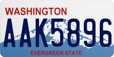 WA license plate AAK5896