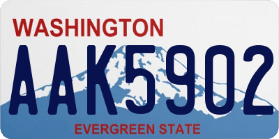 WA license plate AAK5902