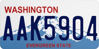 WA license plate AAK5904