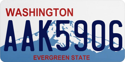 WA license plate AAK5906