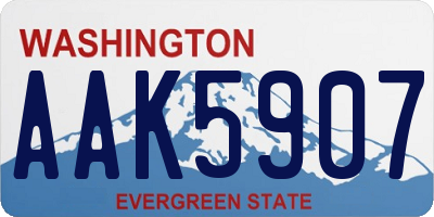WA license plate AAK5907