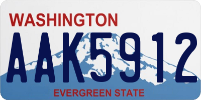 WA license plate AAK5912