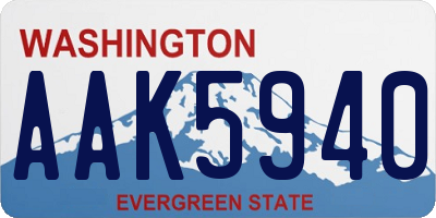 WA license plate AAK5940