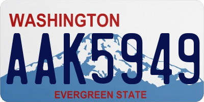 WA license plate AAK5949