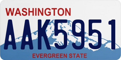 WA license plate AAK5951