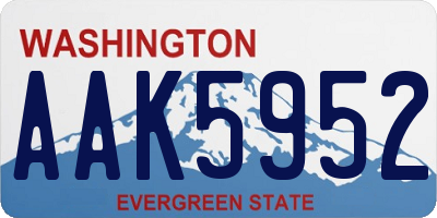 WA license plate AAK5952