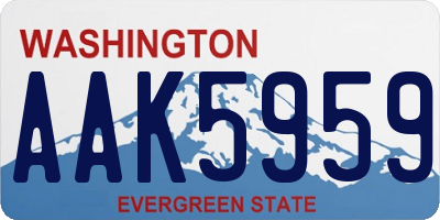 WA license plate AAK5959