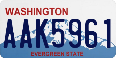 WA license plate AAK5961