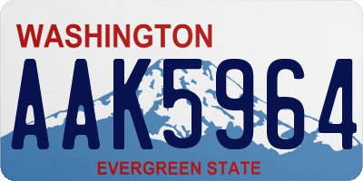 WA license plate AAK5964