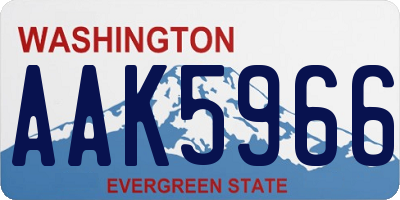 WA license plate AAK5966