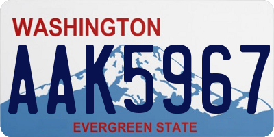 WA license plate AAK5967