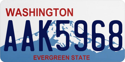 WA license plate AAK5968