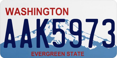 WA license plate AAK5973