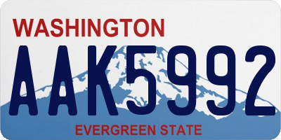 WA license plate AAK5992
