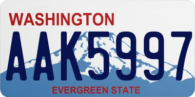 WA license plate AAK5997