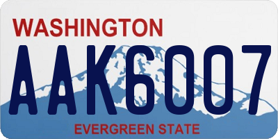 WA license plate AAK6007