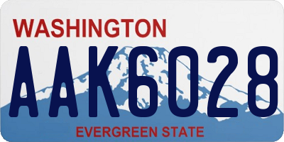 WA license plate AAK6028