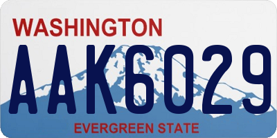 WA license plate AAK6029