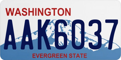WA license plate AAK6037