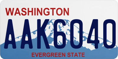 WA license plate AAK6040