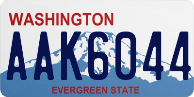 WA license plate AAK6044