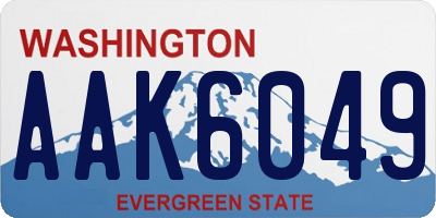 WA license plate AAK6049