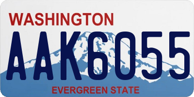 WA license plate AAK6055