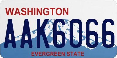 WA license plate AAK6066