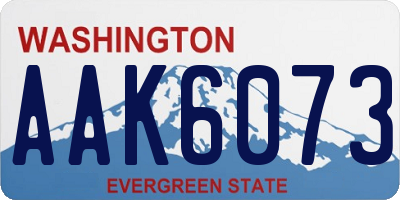 WA license plate AAK6073