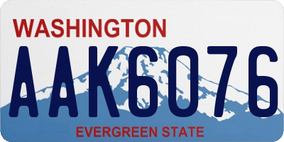 WA license plate AAK6076