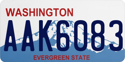 WA license plate AAK6083