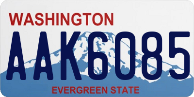 WA license plate AAK6085