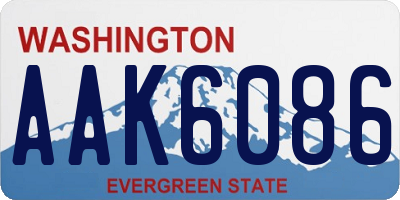 WA license plate AAK6086