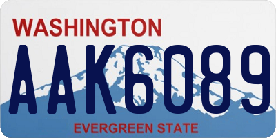 WA license plate AAK6089