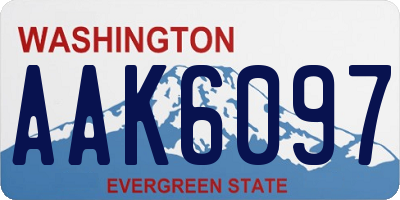 WA license plate AAK6097