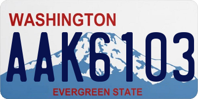 WA license plate AAK6103