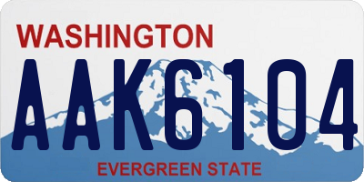 WA license plate AAK6104