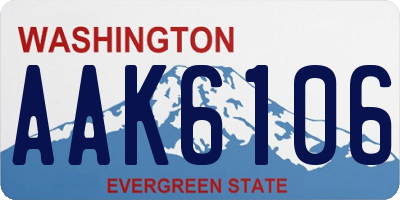 WA license plate AAK6106