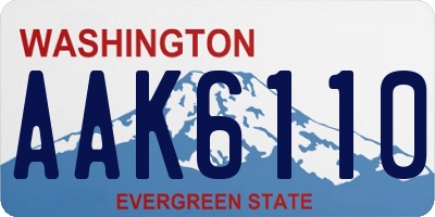 WA license plate AAK6110