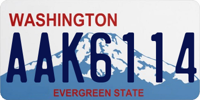 WA license plate AAK6114