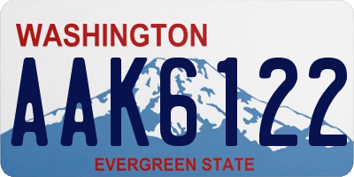 WA license plate AAK6122