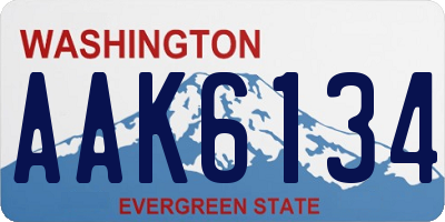 WA license plate AAK6134