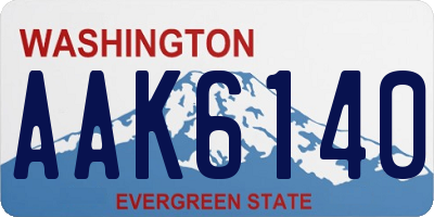 WA license plate AAK6140