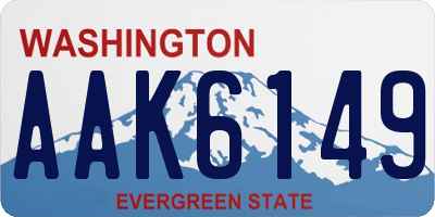 WA license plate AAK6149